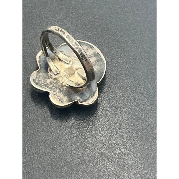 Old Pawn Native American Navajo Sleeping Beauty Turquoise Sterling Ring sz 7.25 - Picture 5 of 8